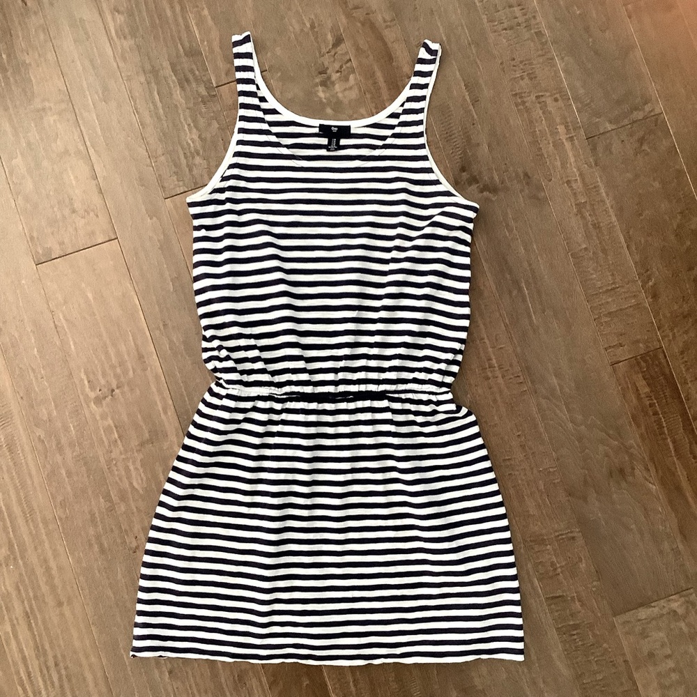 GAP Sleeveless Navy and White Stripe Dress, Size M